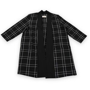 Jude BodyBag Open Cardigan Sweater Womens  Large Black Geometric Made Canada